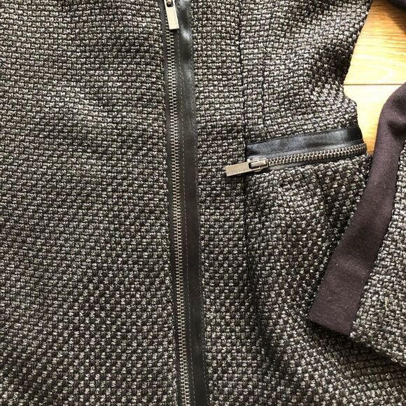 Bcbg-Woven/Textured Charcoal Dress Coat - Picture 5 of 9